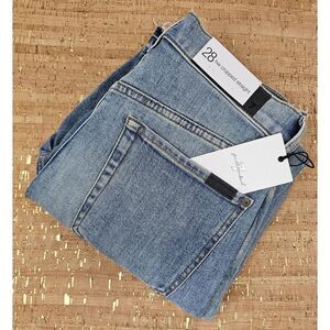 7 For All Mankind High Waisted Cropped Straight Jeans‎ Womens 28 Raw Hems